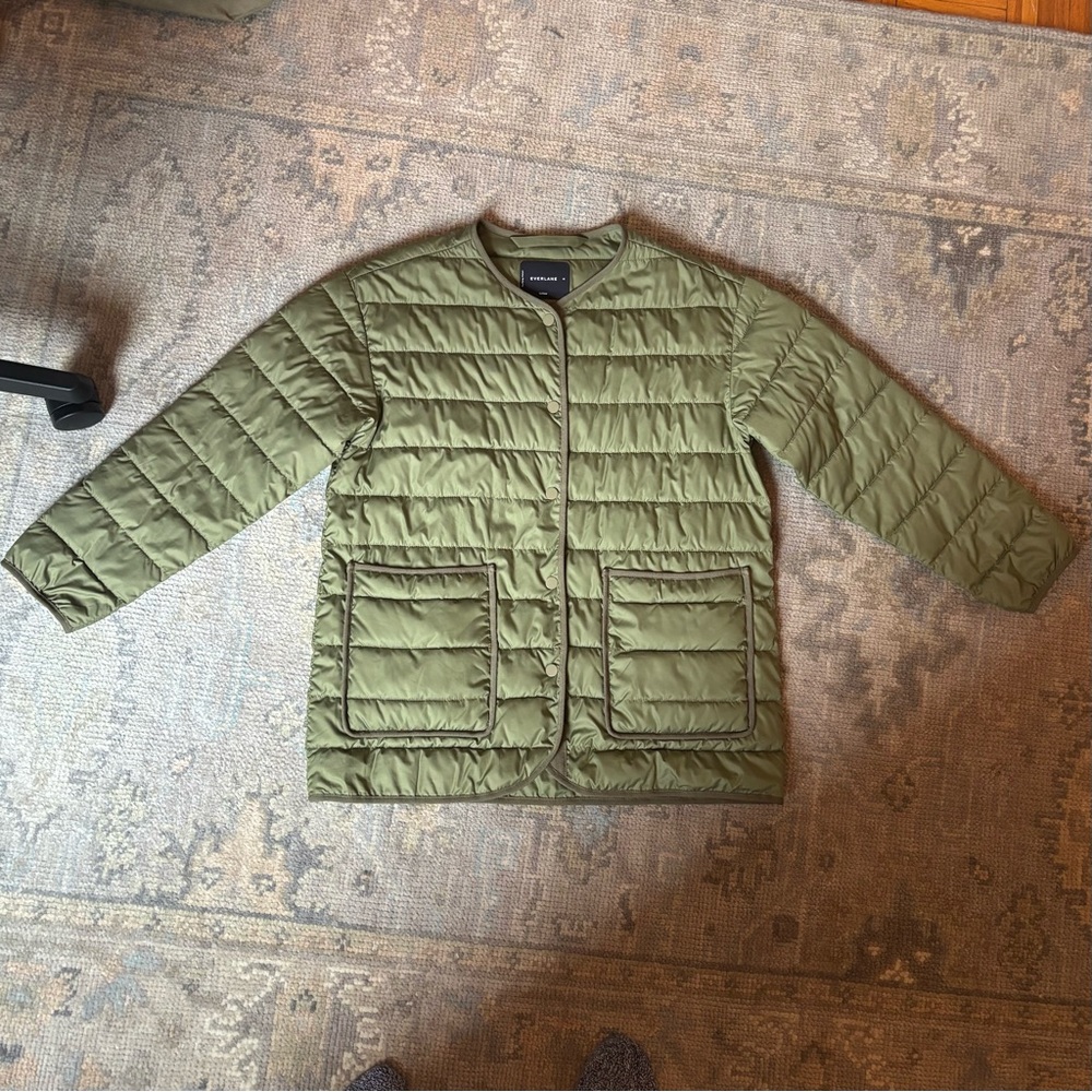 Everlane ReNew Green Quilted Liner Jacket M